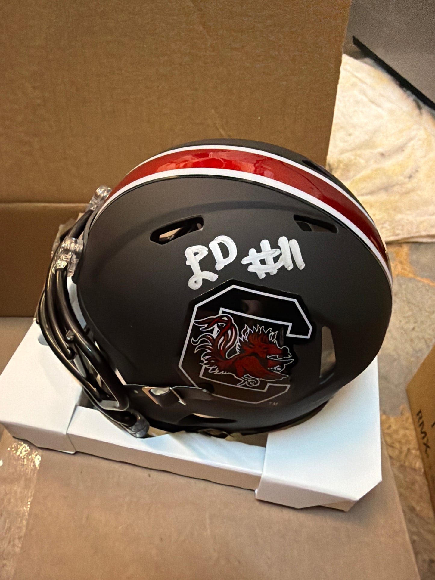 Landon Duckworth Autographed Mini Helmet - Black