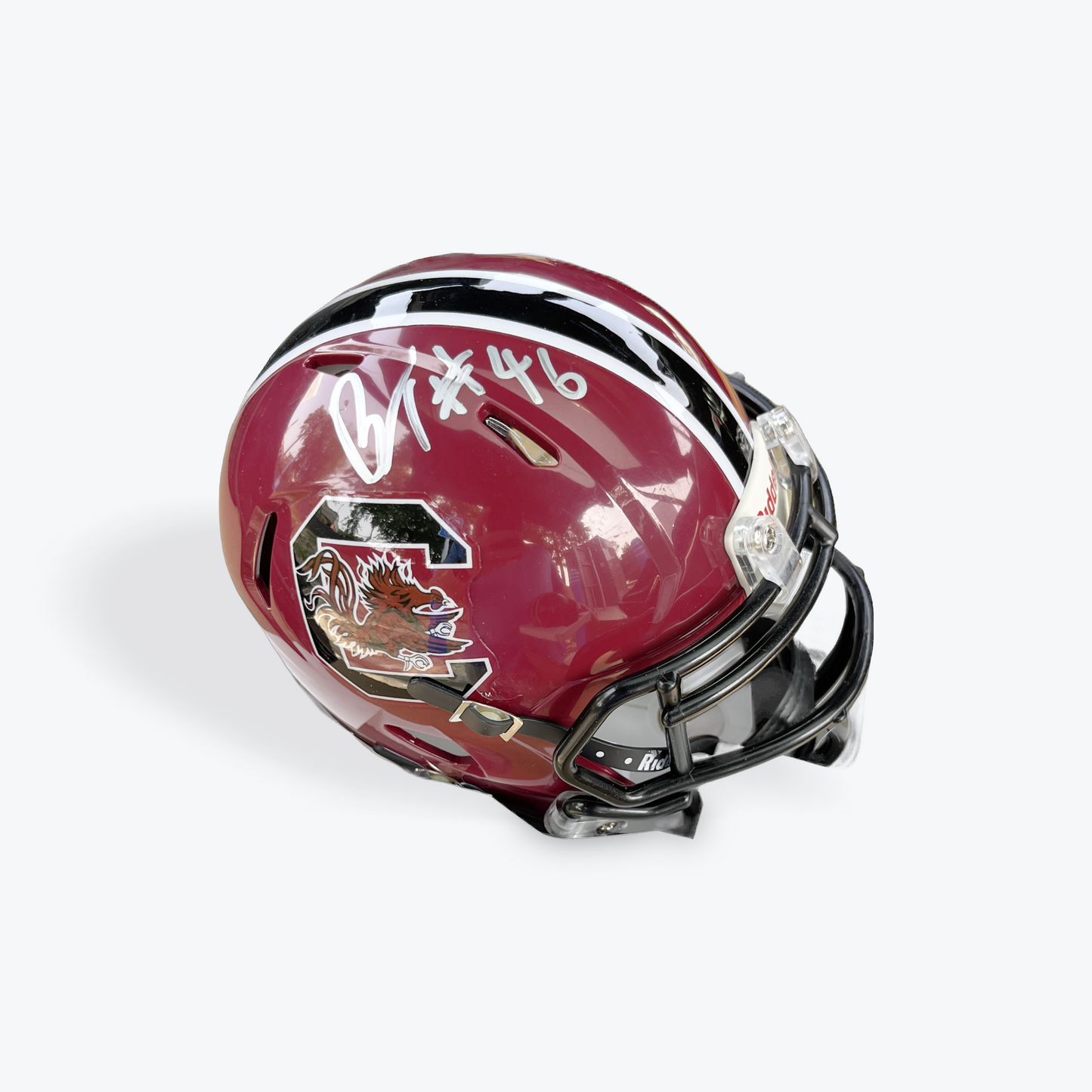 Bryan Thomas Jr. Autographed Mini Helmet - Garnet