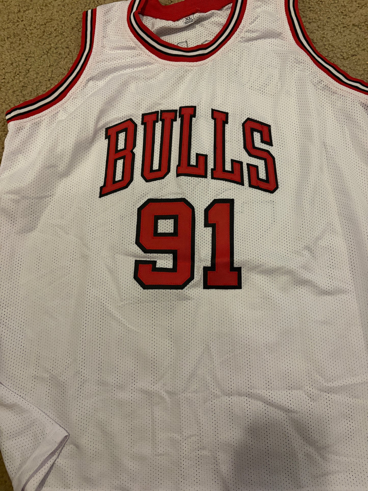 Chicago Bulls - Dennis Rodman Autographed Custom Jersey White