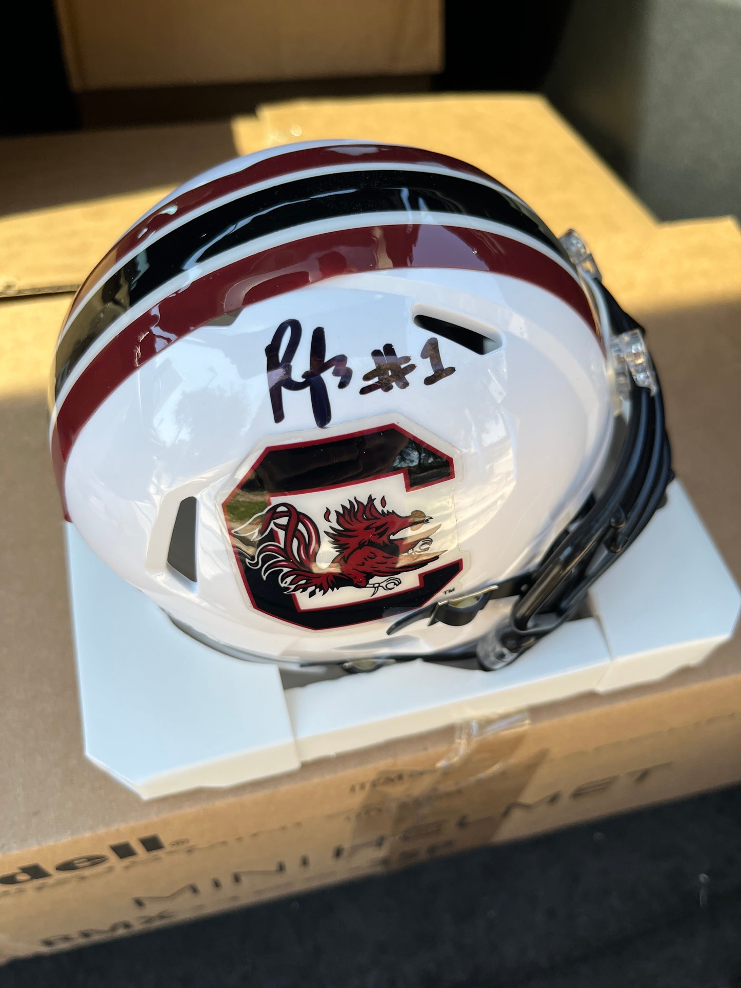Rahsul Faison Autographed Mini Helmet - White