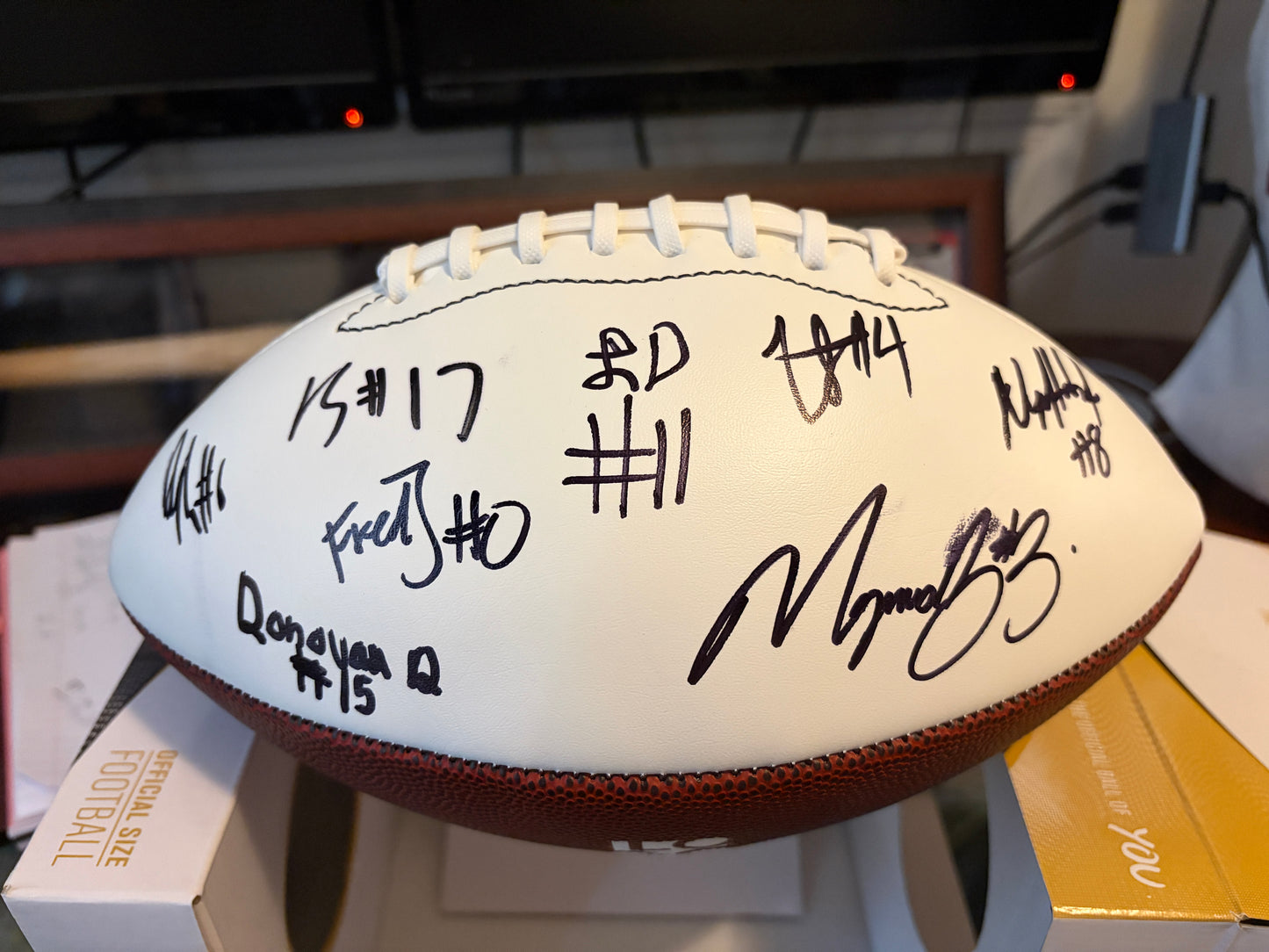 'Team' Signed Full-Size Football - 11 Players