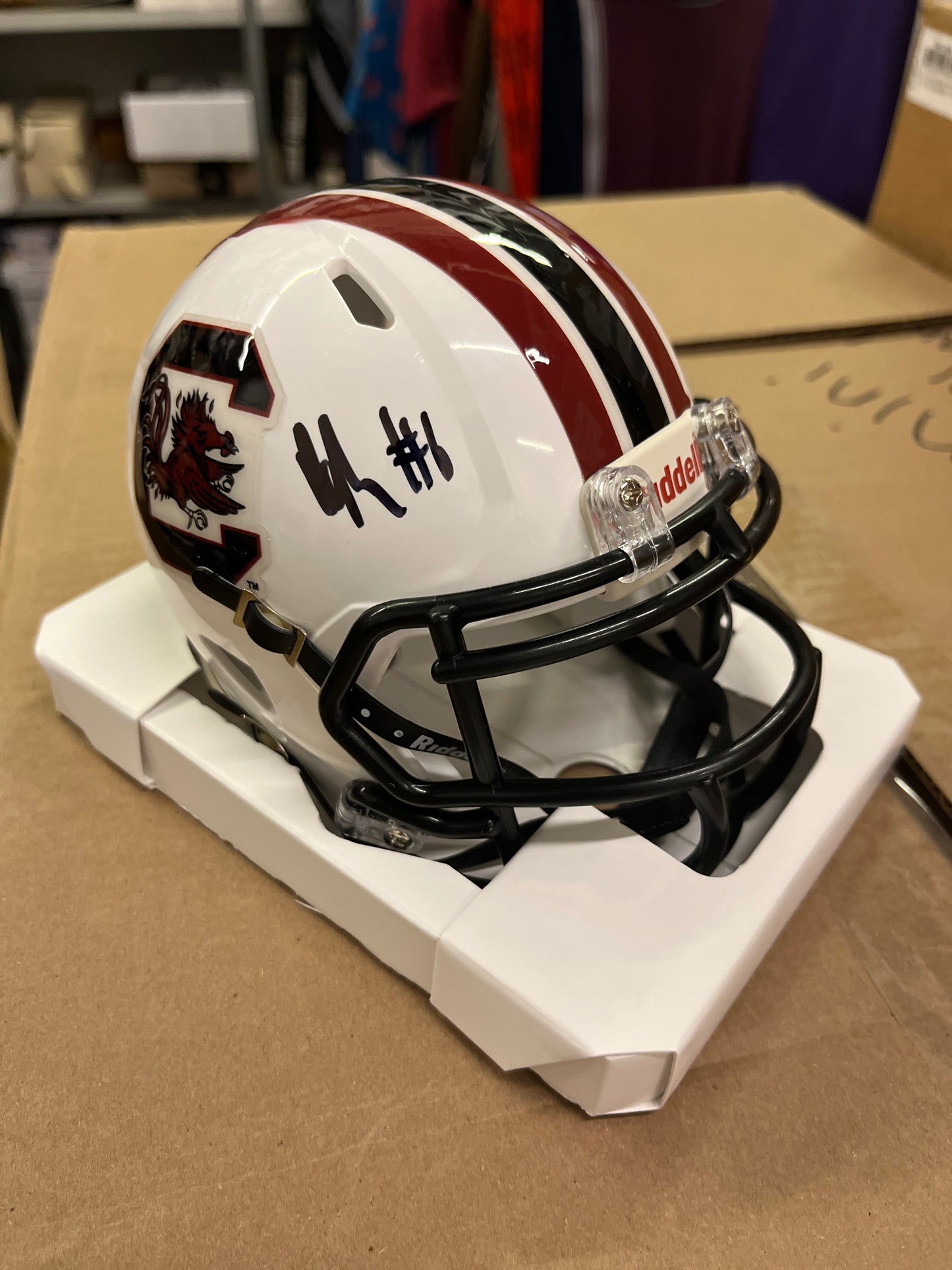 Dylan Stewart Autographed Mini Helmet (White)