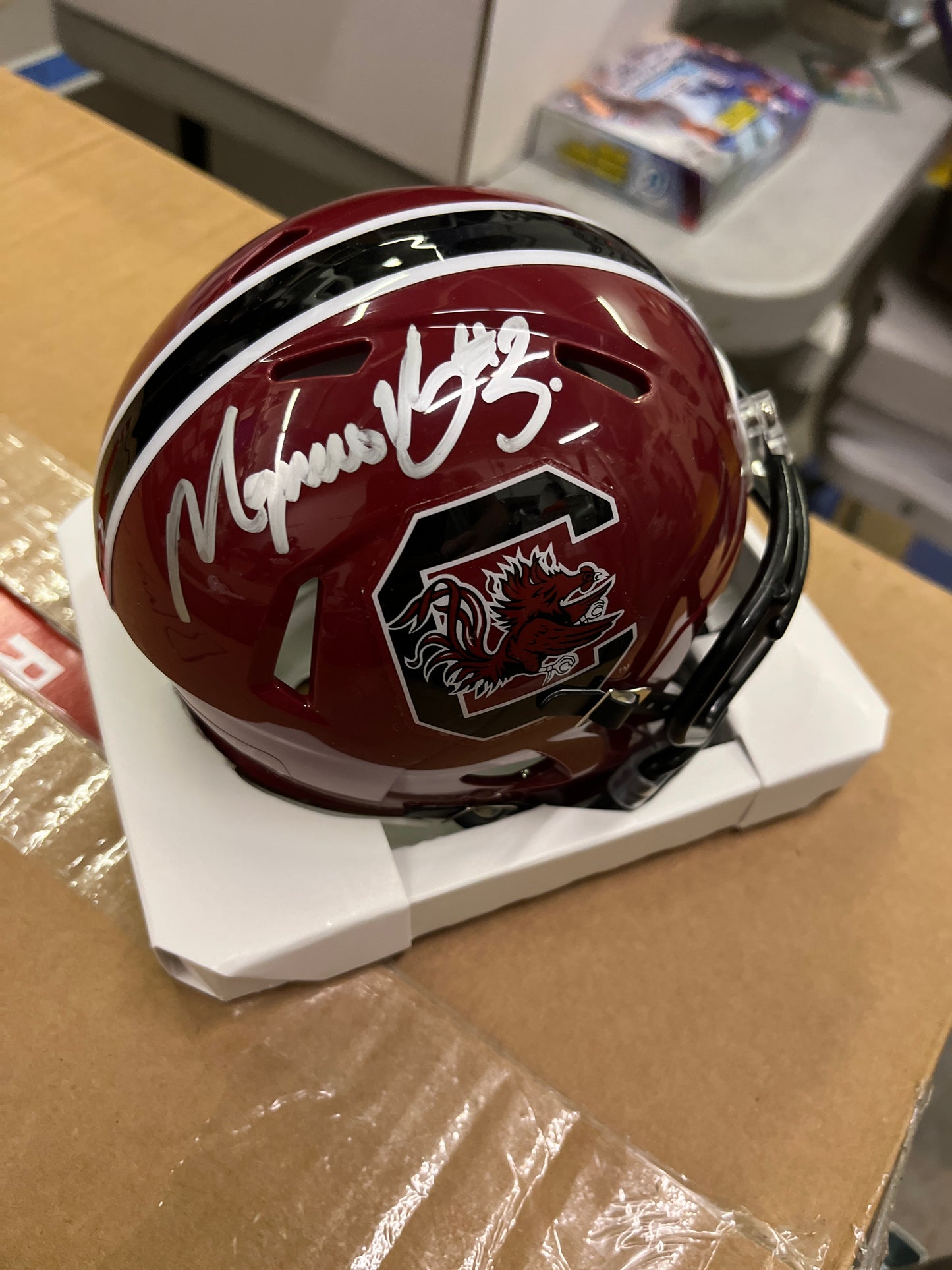 Mazeo Bennett Autographed Mini Helmet (Garnet)