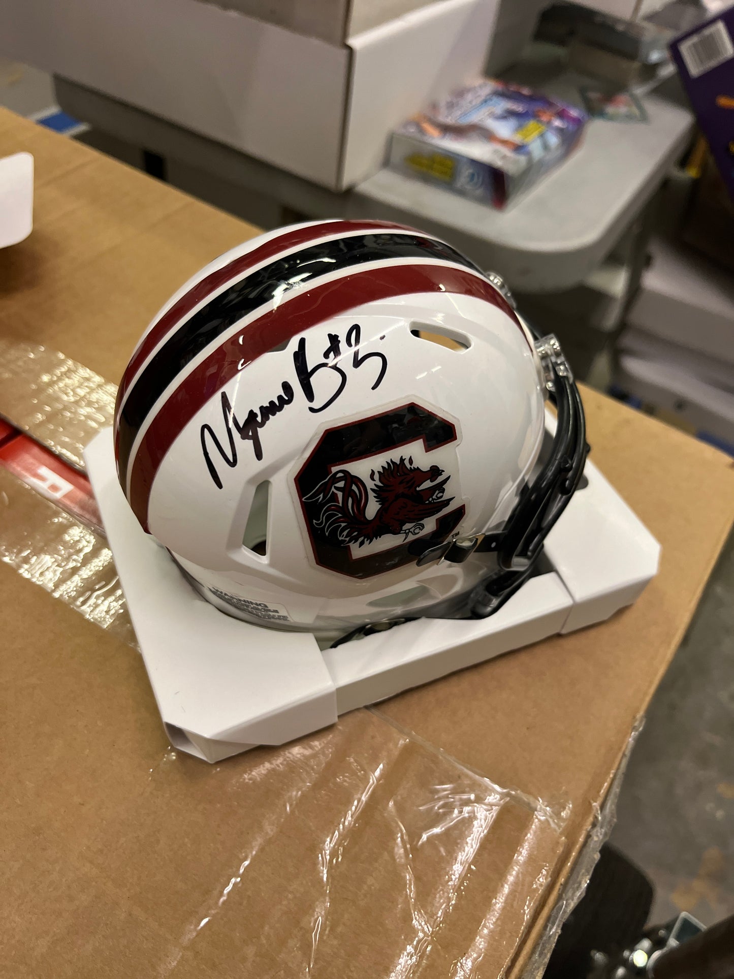 Mazeo Bennett Autographed Mini Helmet (White)