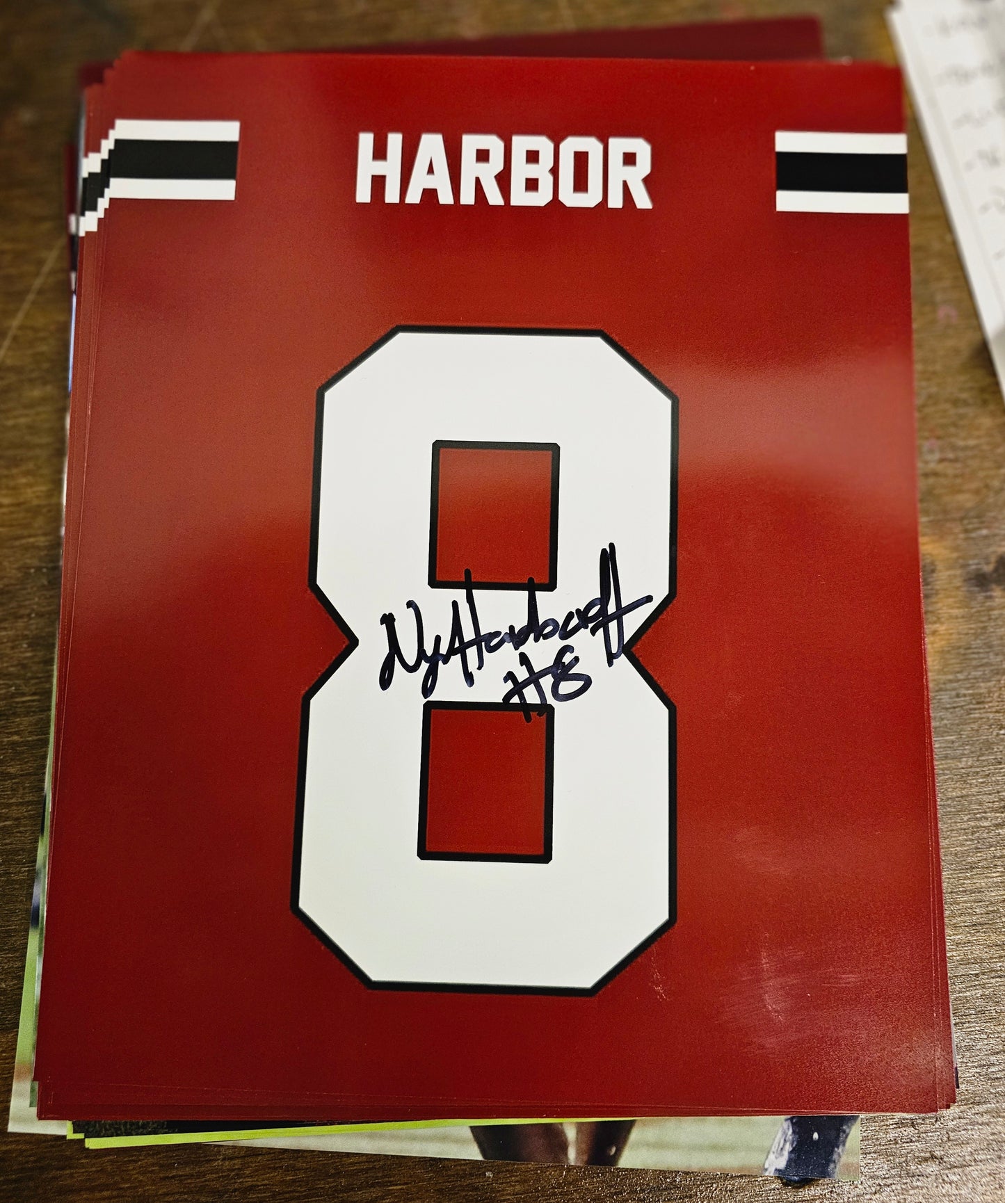 Nyck Harbor Signed Jersey Photo