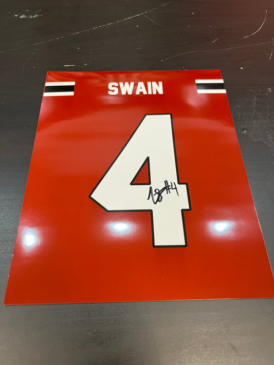 Vicari Swain Autographed 8x10 Jersey Photo