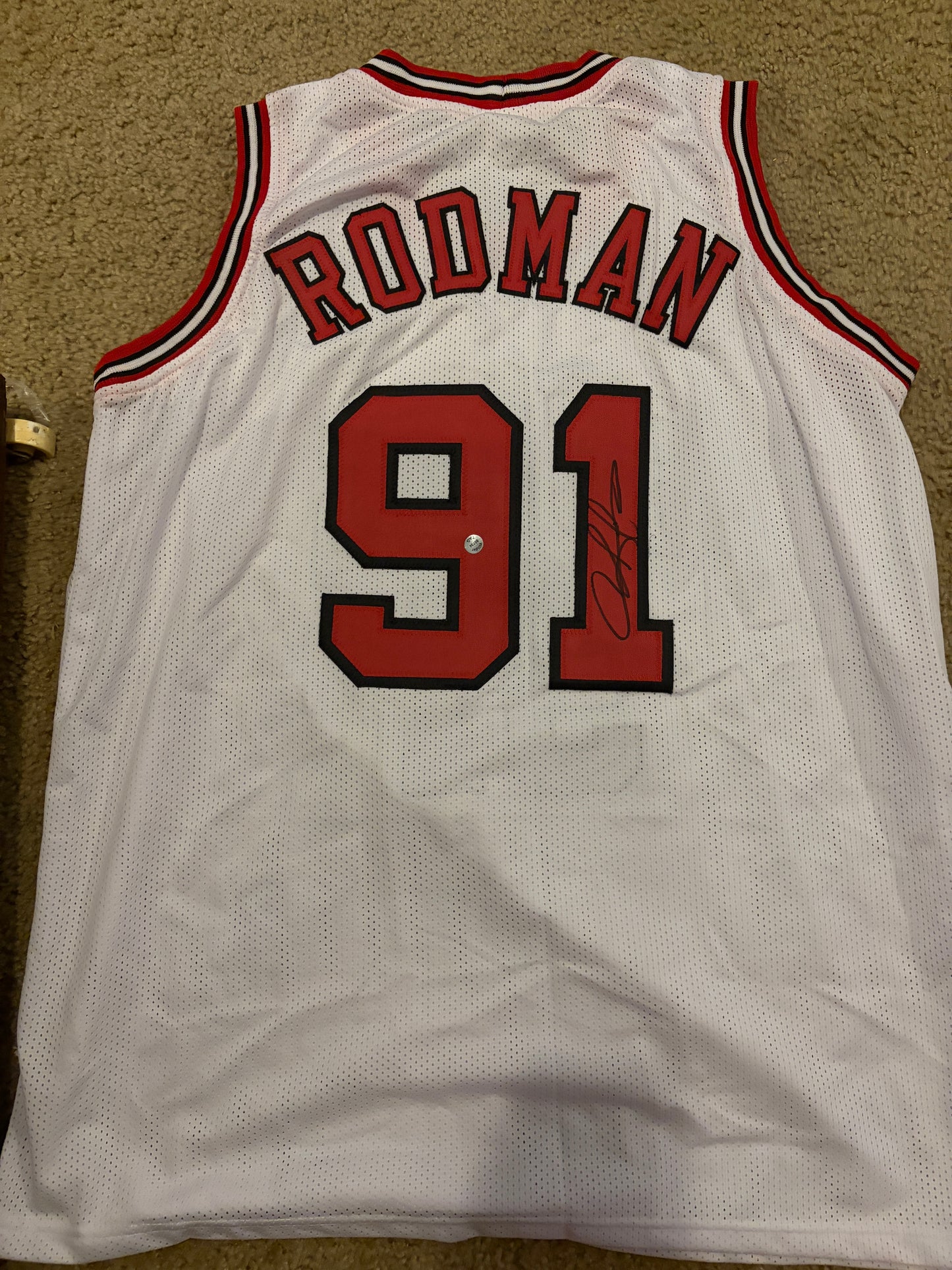 Chicago Bulls - Dennis Rodman Autographed Custom Jersey White