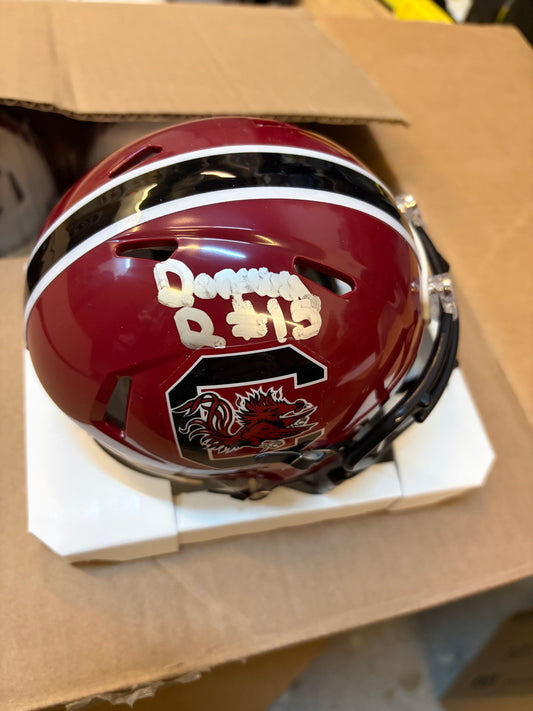 Donovan Darden Autographed Mini Helmet - Garnet