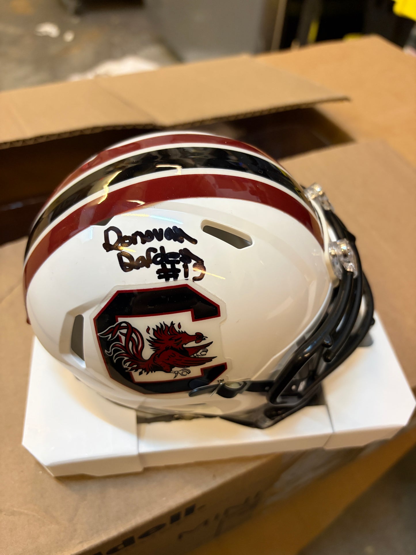 ON SALE Donovan Darden Autographed Mini Helmet - White