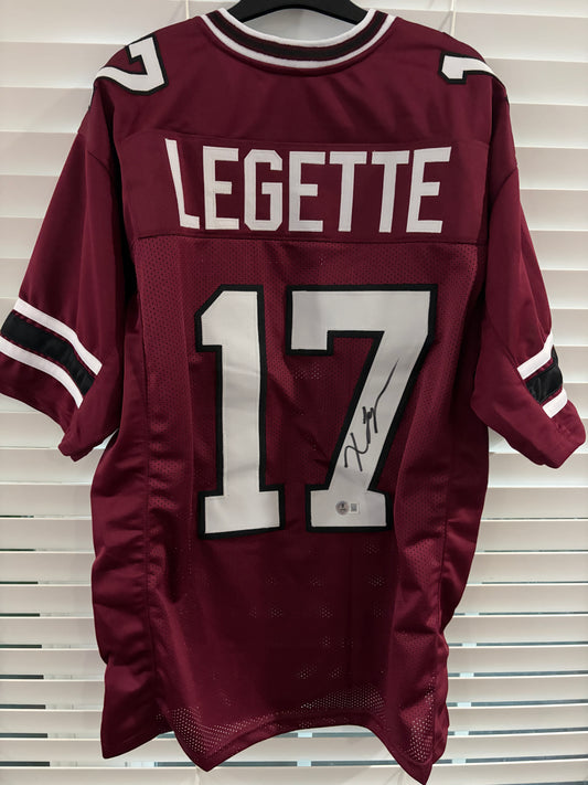 Xavier Legette Signed Custom Garnet Jersey w/Beckett cert
