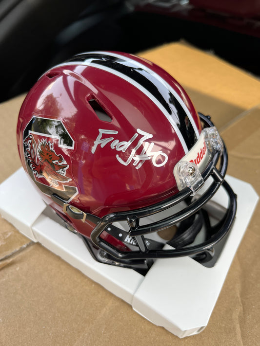 Fred (JayR) Johnson Autographed Mini Helmet - Garnet
