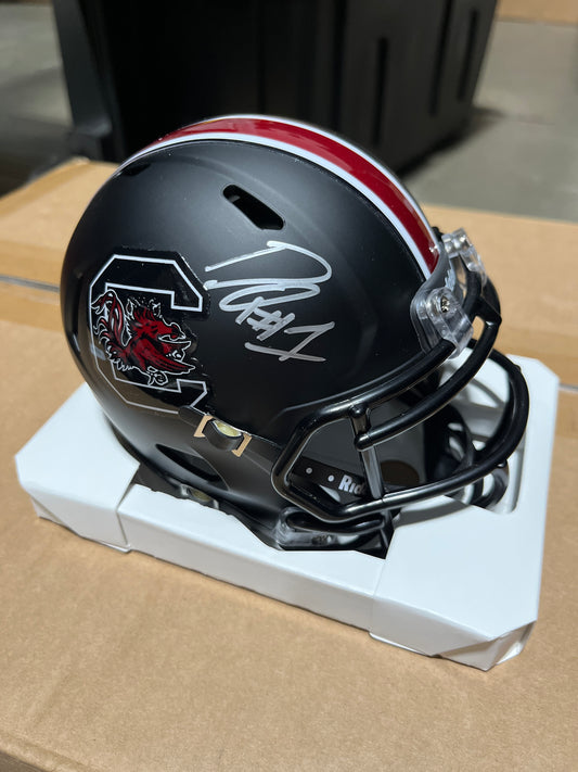 DQ Smith Autographed Mini Helmet - Black