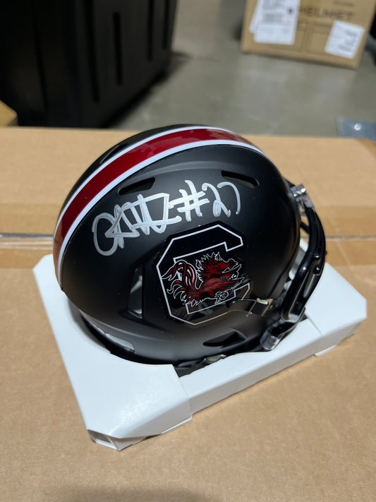 Oscar Adaway III Autographed Mini Helmet - Black