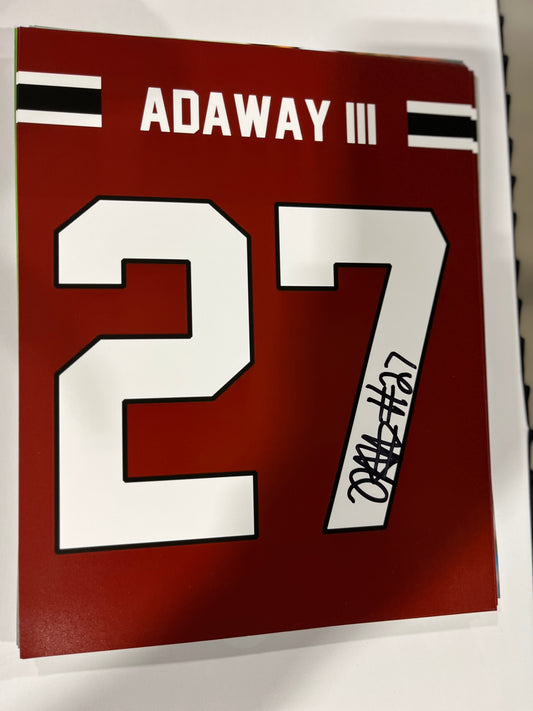 Oscar Adaway III Autographed 8x10 Jersey Photo