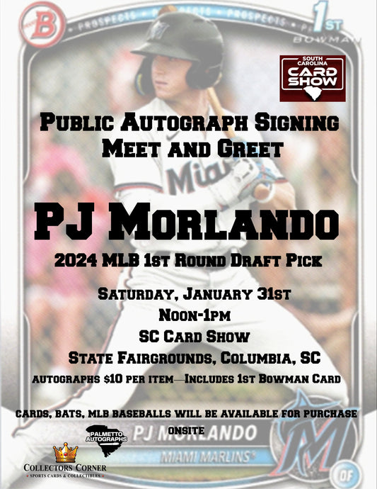 Pre-Order:  MAIL ORDER PJ Morlando Signed Marlins LOGO Baseball