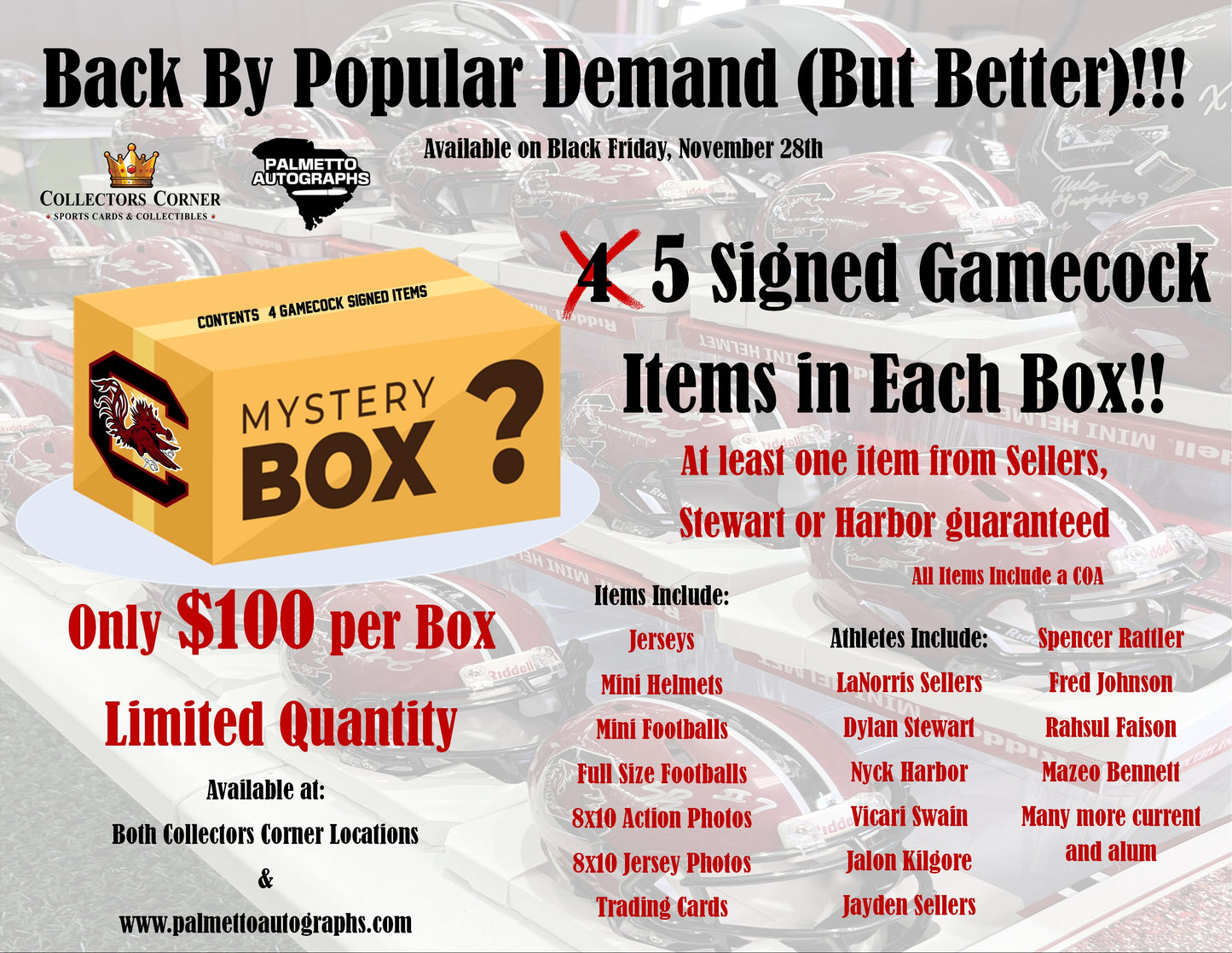 Gamecock Box - 5 Signed Carolina Items per Box